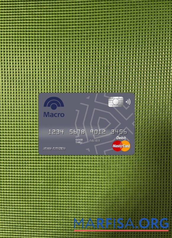 Blank Argenitina Banco Macro S.A bank master card photolook front sample